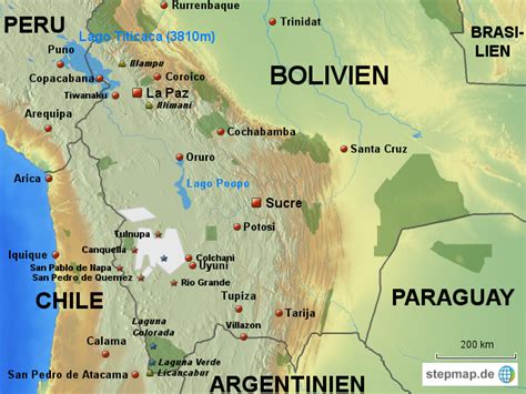 Stepmap Bolivien Landkarte F R Bolivien