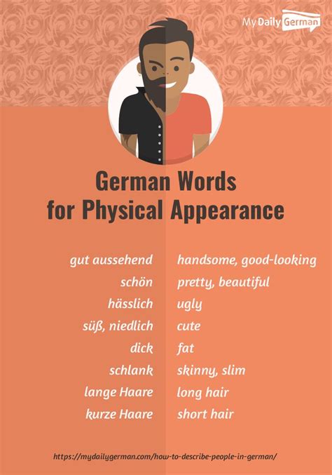 German Words For Physical Appearance Poster