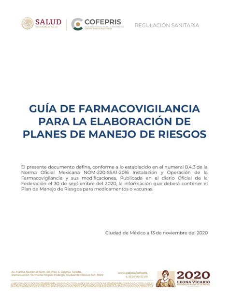 PDF GUÍA DE FARMACOVIGILANCIA PARA LA ELABORACIÓN DE 2020 11 13