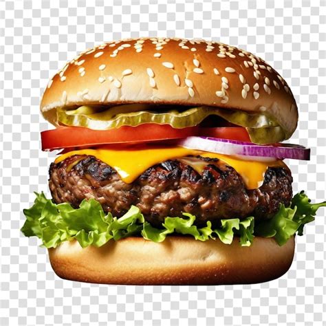 Premium Psd Beef Burger On Isolated Background Psd