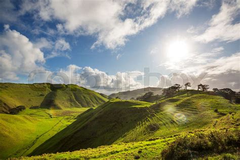 New Zealand Hills Stock Image Colourbox