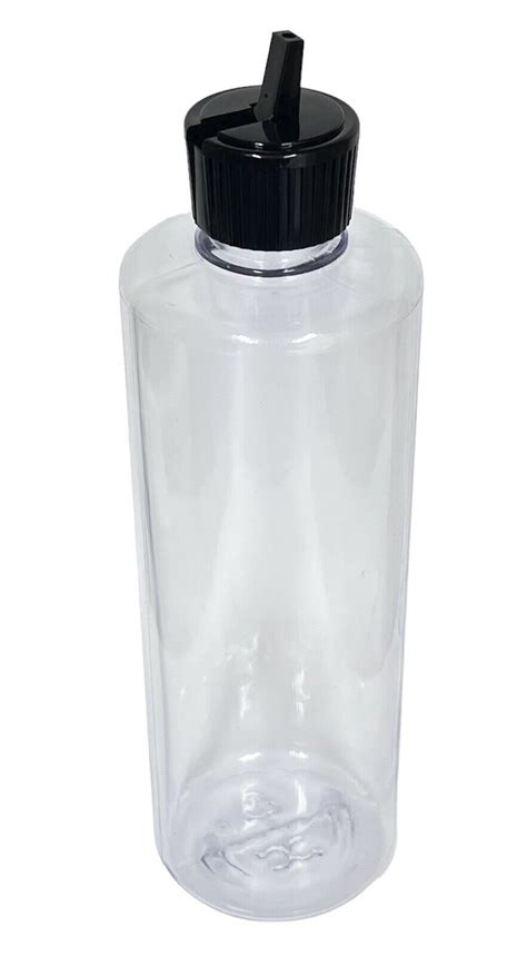 16 Oz Clear PVC Plastic Cylinder Bottle 28mm 28 410 With Caps Pack