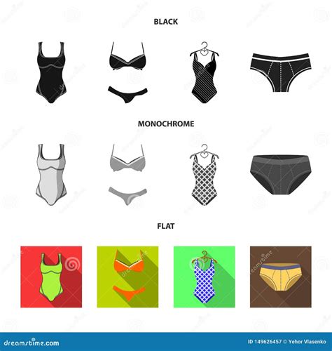 Isolated Object Of Bikini And Fashion Logo Collection Of Bikini And