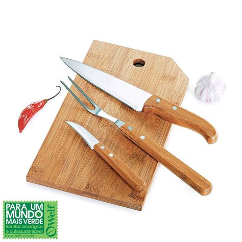 Conjunto Para Cozinha Em Bambu E Inox Oregon Pe As Welf Mb