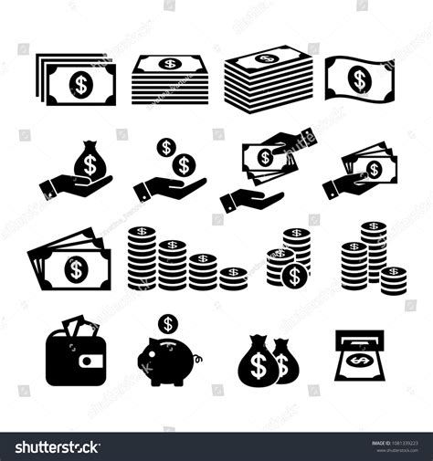 Financial Icon Set Money Icons Money Stock Vector Royalty Free 1081339223 Shutterstock