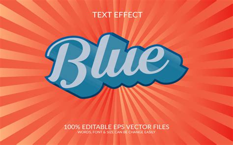 Conception D Effet De Texte 3d Eps Vectoriel Modifiable Bleu