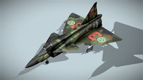 Saab JAS 37 Viggen Buy Royalty Free 3D Model By NETRUNNER Pl Ee79677