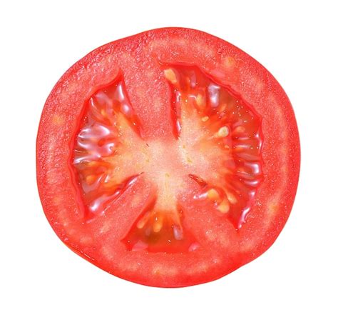 Rebanada De Tomate Aislado En Blanco Foto Premium