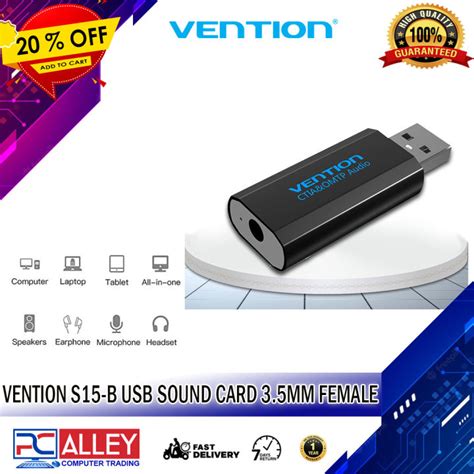 VENTION S15 B EXTERNAL USB SOUND CARD 3 5MM FEMALE PC ALLEY Lazada PH