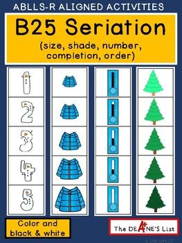 Ablls R Aligned Activities B Seriation Winter Version By The Deane S List