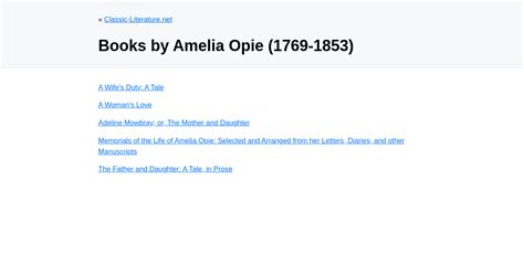 Books By Amelia Opie 17691853 Read Online On Classic