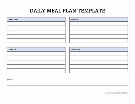 Free Excel Meal Plan Templates