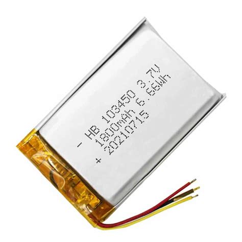 HB 103450 3 7V 1800mAh 6 66Wh Lithium Polymer Battery Hoppt Battery