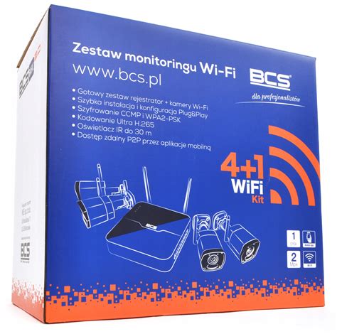 Zestaw Do Monitoringu Kamery Rejestrator Wi Fi Mpx Fullhd Bcs