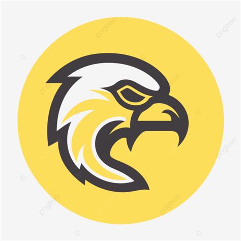 Eagles Logo On A Yellow Circular Background Vector, A Lineal Icon ...