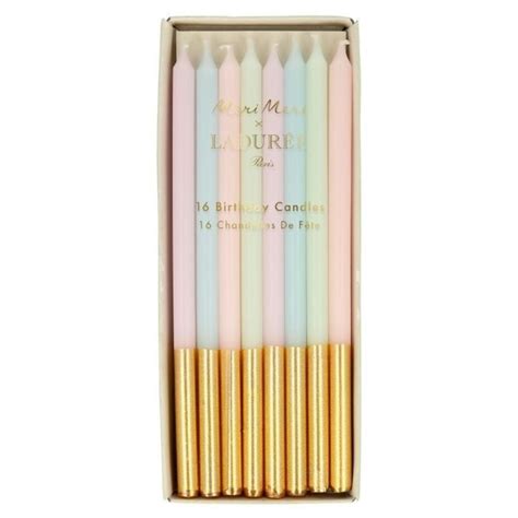 Ladurée Paris taartkaarsjes pastel goud 16st Meri Meri Jetjes Jobjes