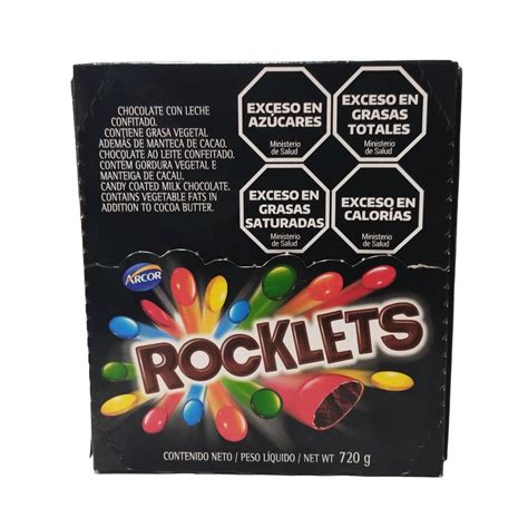 rocklets chocolate  leche confitado    paquetes