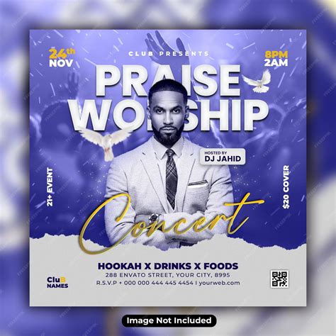 Premium Psd Praise Worship Social Media Post Template