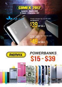 MiLi Remax Power Banks Brochures From COMEX SHOW 2017 Singapore On