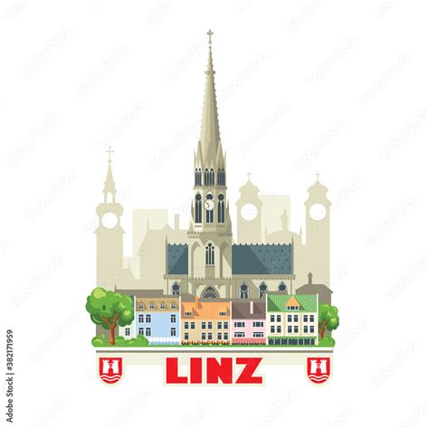 Linz City Skyline Austria City Landscape With Ancient Architectural