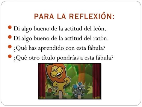 La Fábula el león y el ratón PPT