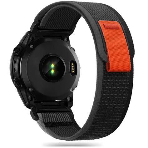 Tech Protect Nylon Pasek Do Garmin Fenix 5 6 6 Pro 7 Black Orange