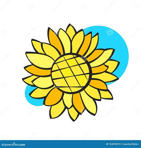 Flor Aislada Ejemplo Del Girasol Del Vector Fondo De La Naturaleza