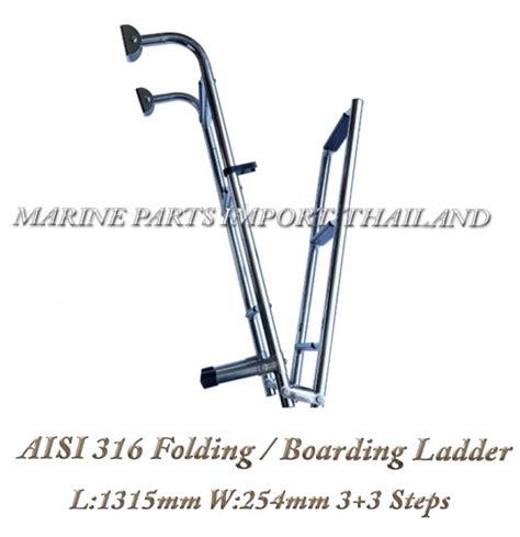 Aisi 316 Folding Ladder L 1315mm W 254mm 3 3 Steps