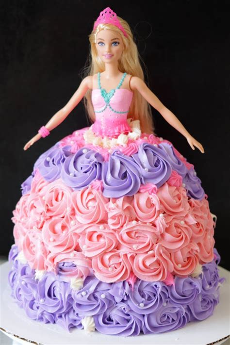 Barbie Cake On A White Cake Pedestal Princess Dress Cake Barbie Dress