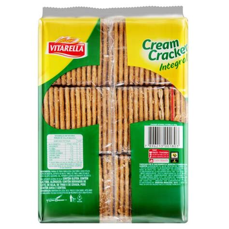 Biscoito Cream Cracker Integral Vitarella Pacote G Mix Bahia Gra A