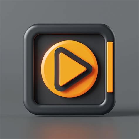 sleek orange  black play button icon premium ai generated image