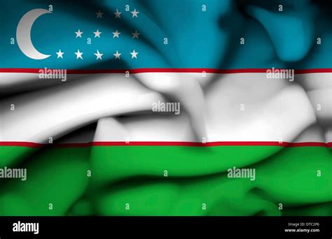 Uzbekistan Waving Flag Stock Photo Alamy