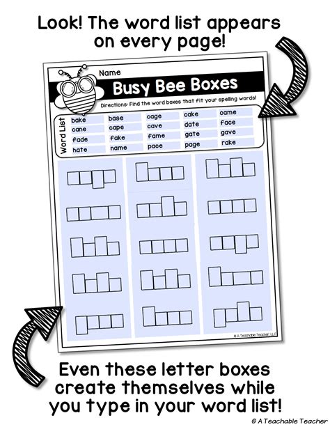 Editable Spelling Activities For Any List Of Words A Teachable Teacher