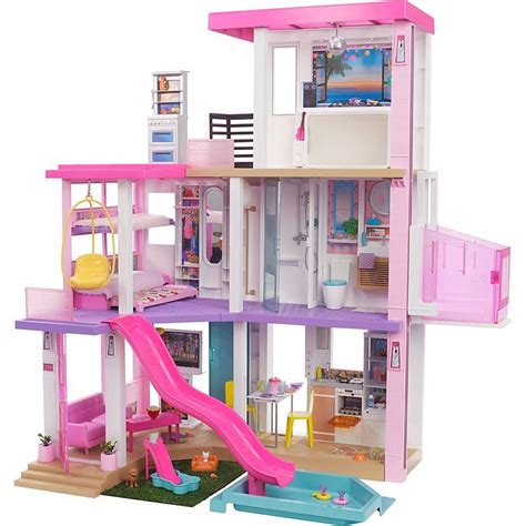 Barbie Dreamhouse Etasjes Lekehus Med Sklie Og Heis Lyd Og Lys