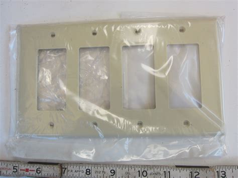 Leviton Pj264 I 4 Gang Ivory Decoragfci Midway Wall Plate New Ebay