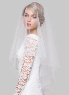 Two Tier Fingertip Bridal Veils With Beaded Edge Jj S House