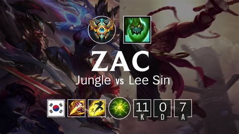 Zac Jungle Vs Lee Sin KR Challenger Patch 8 7 YouTube