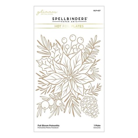 Spellbinders Hot Foil Plate Full Bloom Poinsettia Glimmer Hot Foil