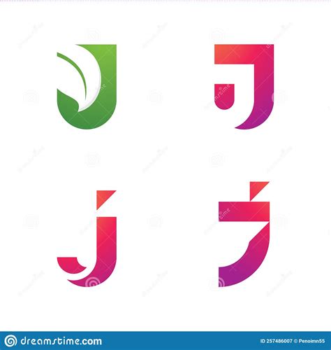 Letter J Logo Symbol Design Template Elements Stock Vector