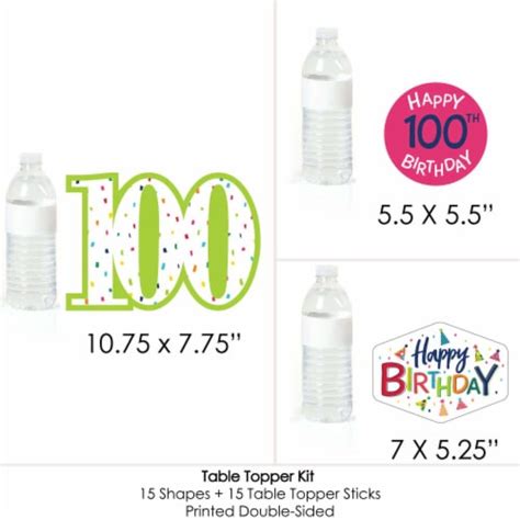 Big Dot Of Happiness 100th Birthday Cheerful Birthday Centerpiece