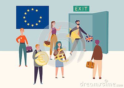 Uk Exit European Union Brexit Symbol Concept Man Leave Eu Take Star