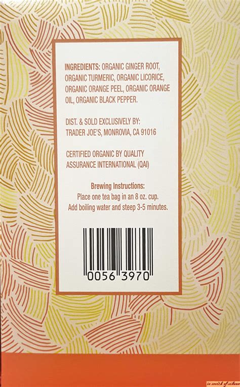 Trader Joes Ginger Turmeric Tea Ingredients