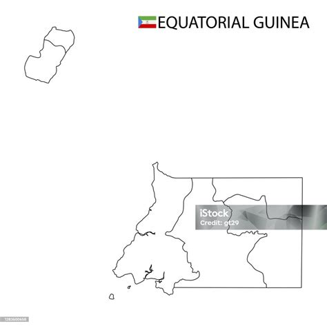 적도 기니지도 국가의 흑백 상세한 개요 영역 0명에 대한 스톡 벡터 아트 및 기타 이미지 0명 검은색 관광 Istock