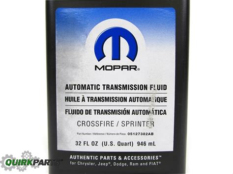 Crossfire Sprinter Nag1 Automatic Transmission Fluid 1 Quart New Mopar