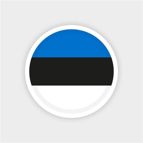 Bandera De Estonia Con C Rculo Marco Y Fondo Blanco Vector Premium