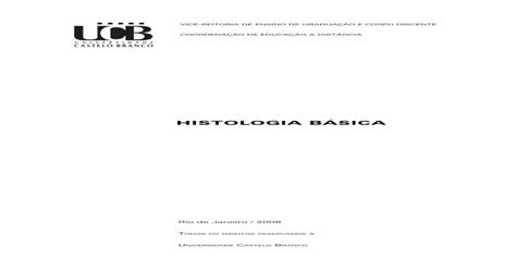 Histologia B Sica Ucbweb Castelobranco Brucbweb Castelobranco Br