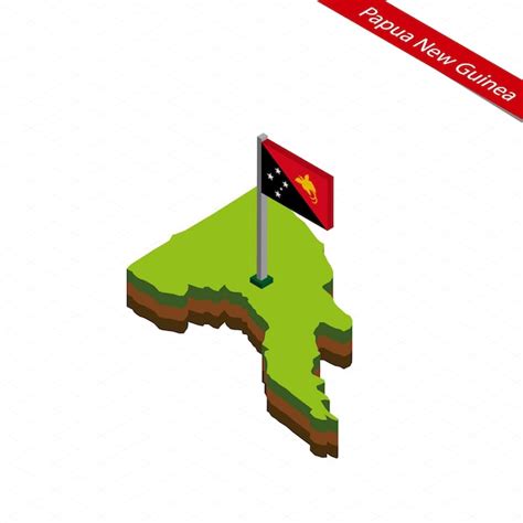 Premium Vector Papua New Guinea Isometric Map And Flag Vector