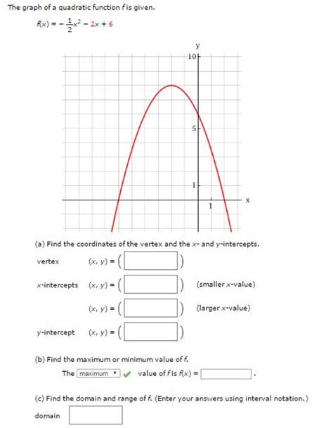 Solved The Graph Of A Quadratic Function F Is Given F X Chegg