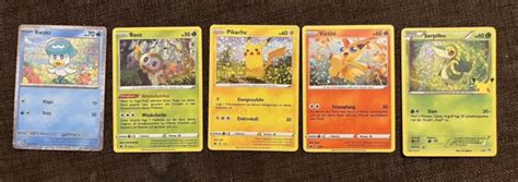 Pokemon Karten Holo Mcdonalds Promo Pikachu Serpifeu Victini Kwaks Bauz