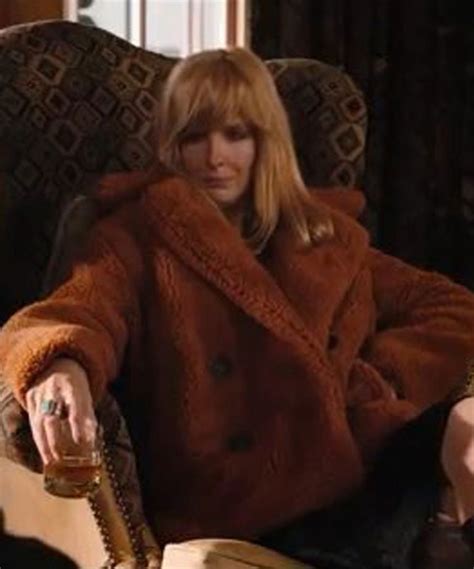 Kelly Reilly Yellowstone Beth Dutton Orange Fur Coat